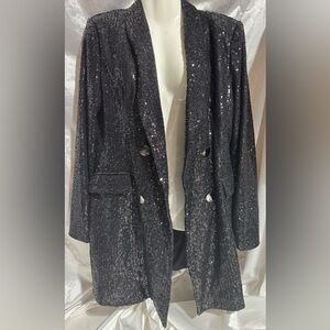 Black Sequin Jacket by Saints & Hearts, Sz Small/Medium